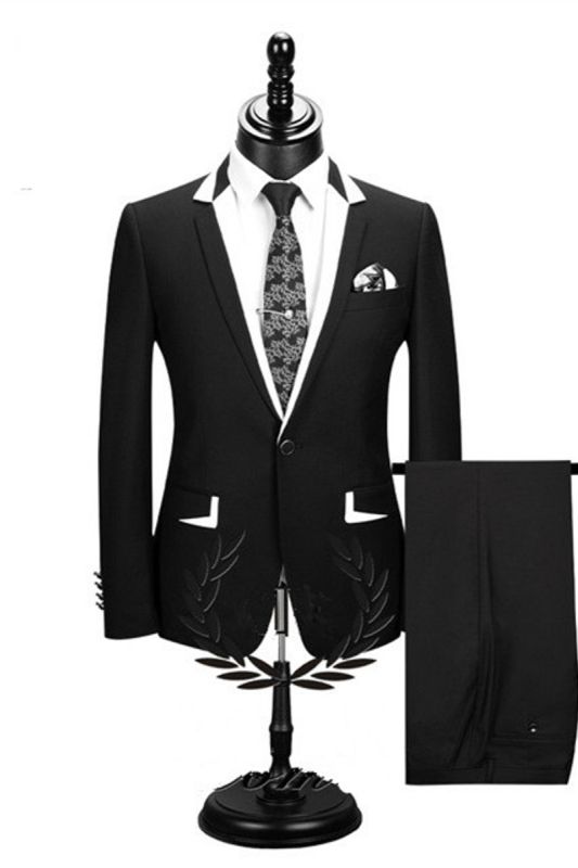 Erick Fashion Black Two Piece Formal Business Mens Suit