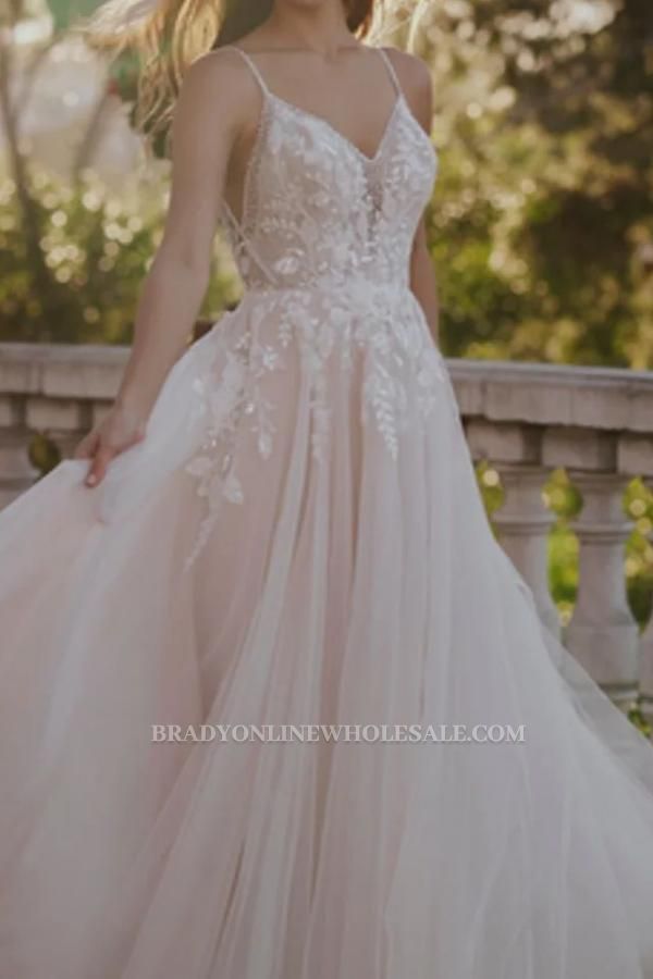Elegant wedding dresses with lace | A line wedding dresses cheap