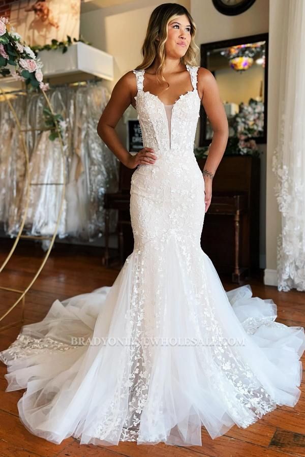 Elegant wedding dresses with lace | Wedding dresses mermaid style