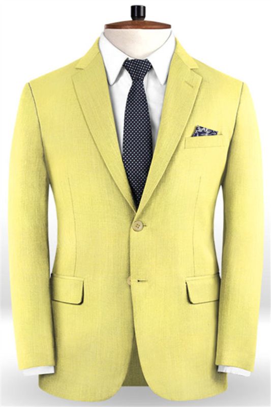 Yellow Fashion Prom Suit | Cozy Two Piece Tuxedos For Sale