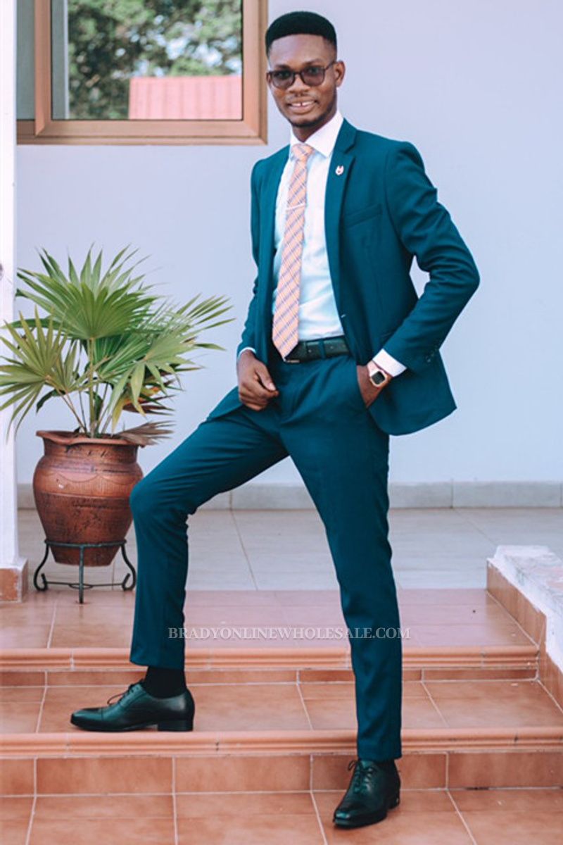 Charles latest design slim fit lapel prom suit for men