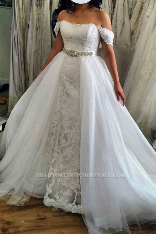 Cap Sleeve Lace Appliques Tulle Wedding Dress Bridal Gowns