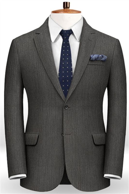 Custom Classic 2 Piece Mens Suit | High End Solid Color Slim Fit Business Tuxedo