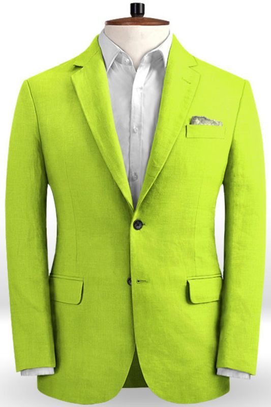 Mens Lime Green Notched Lapel Prom Suit | Custom Two Piece Tuxedos Online at