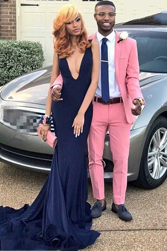 Candy Pink Shawl Lapel Boy Prom Suit |  Custom Shawl Lapel Two Piece Mens Suit