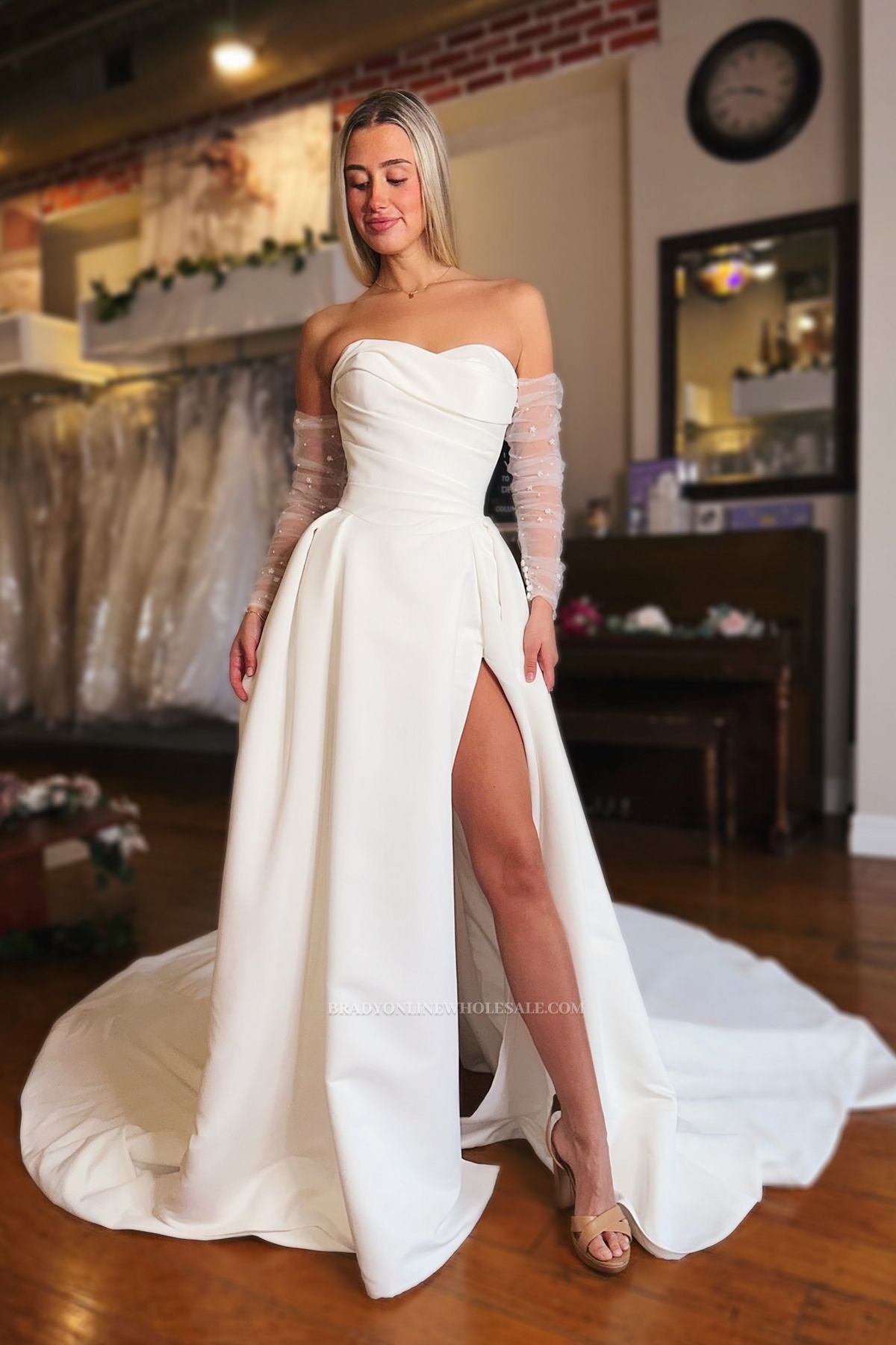 Simple Wedding Dresses A Line Satin Wedding Dresses Cheap Online