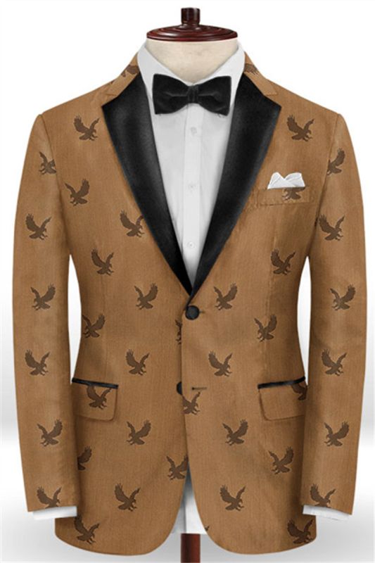 Brown Two Piece Prom Suit Online | Custom Notched Lapel Mens Blazer