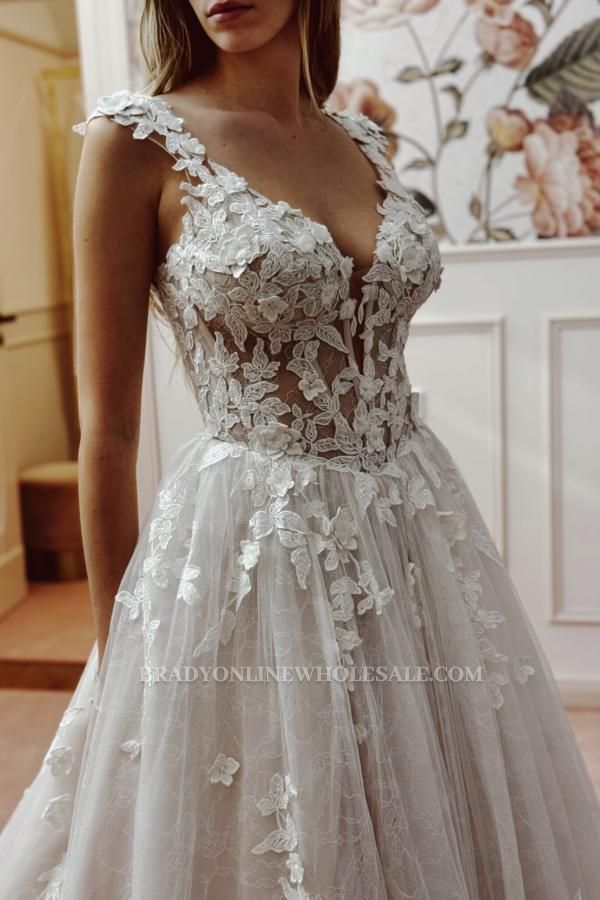 Beautiful A-line Wedding Dresses Lace Tulle Online