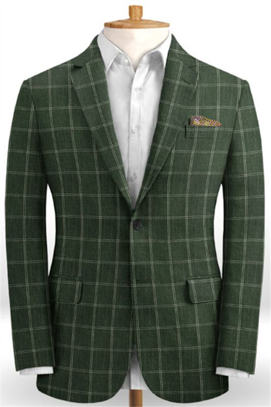 Luxury Green Two Piece Mens Suit | Latest Mens Linen Prom Evening Dress
