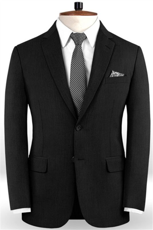 Black Business Formal Mens Groomsmen Suit | Mens Suit Two Piece Business Tuxedo