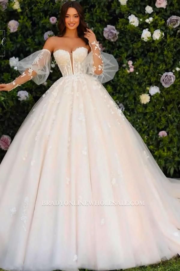 Designer Wedding Dresses A Line With Lace Tulle Wedding Dresses