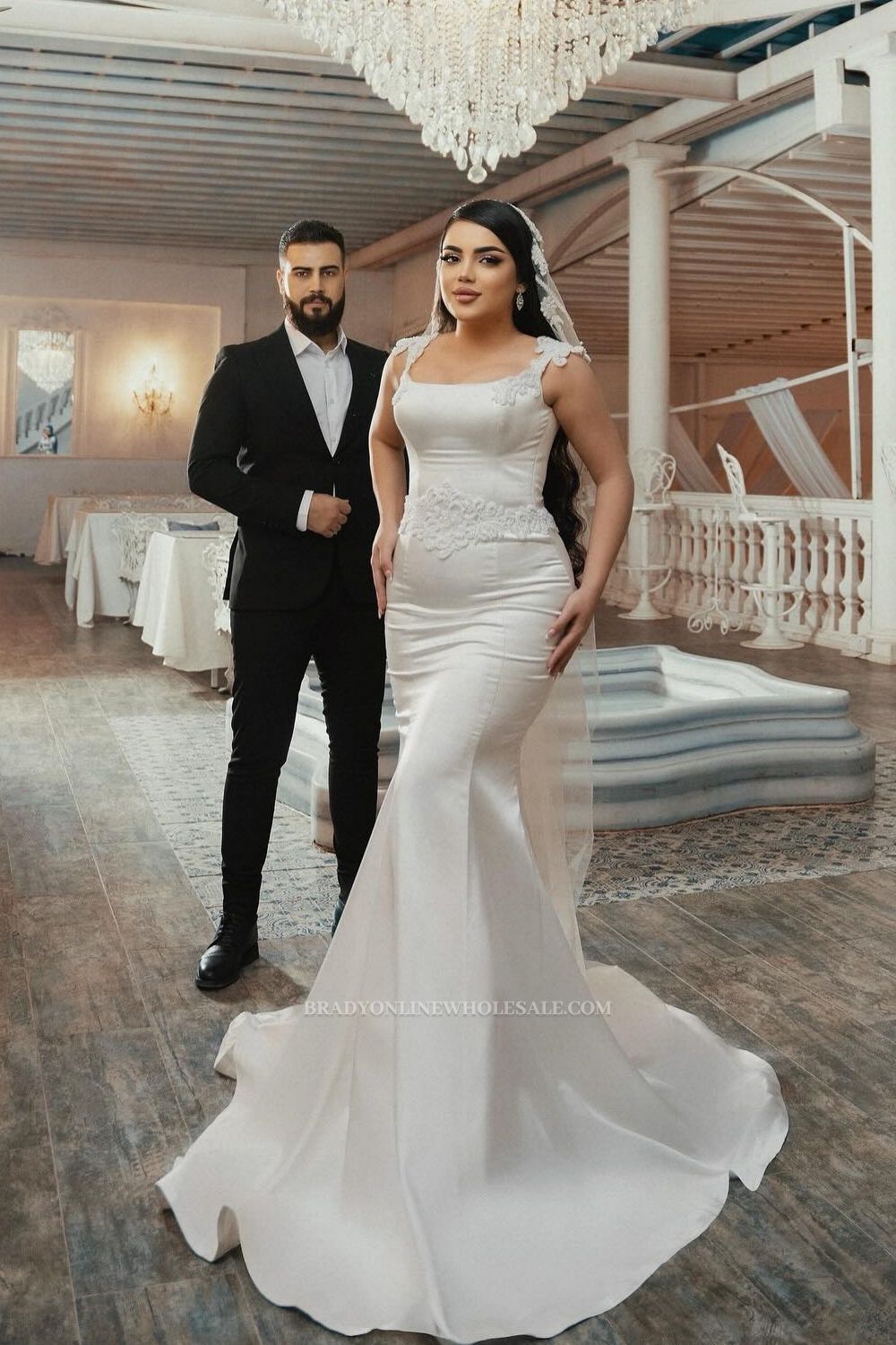 Simple Wedding Dresses Mermaid Style Satin Wedding Dresses Cheap