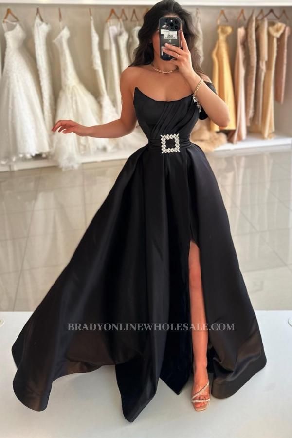 Simple Evening Dresses Long Black Prom Dresses Cheap