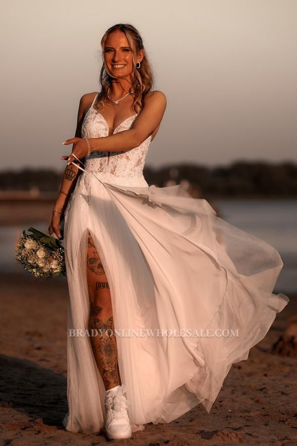 Boho Wedding Dresses Simple Summer Chiffon Bridal Gowns Cheap