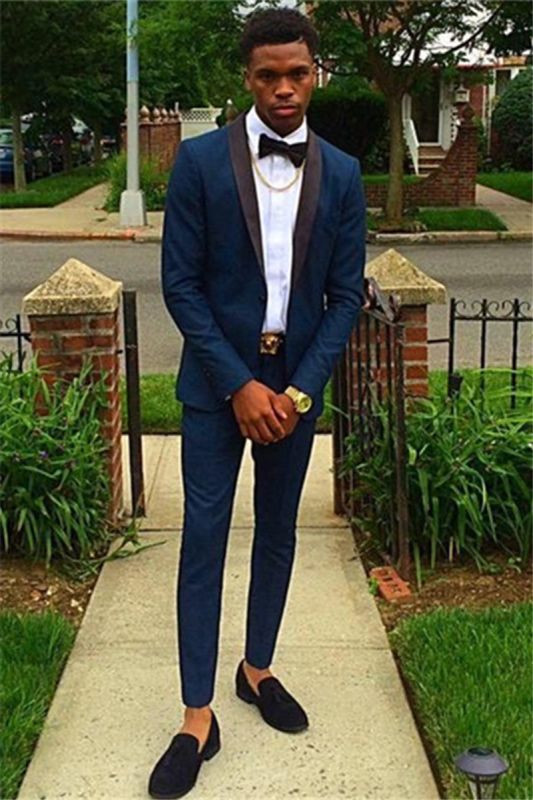 Navy Blue Stylish Two Piece Men Suits for Prom