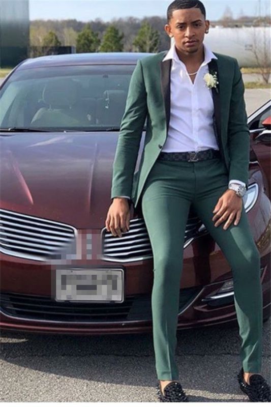 Dark Green Prom Suit | Slim Fit Mens Suit