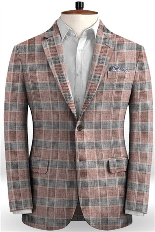 Plaid Jacket Tuxedo | Business Notch Lapel Mens Suit