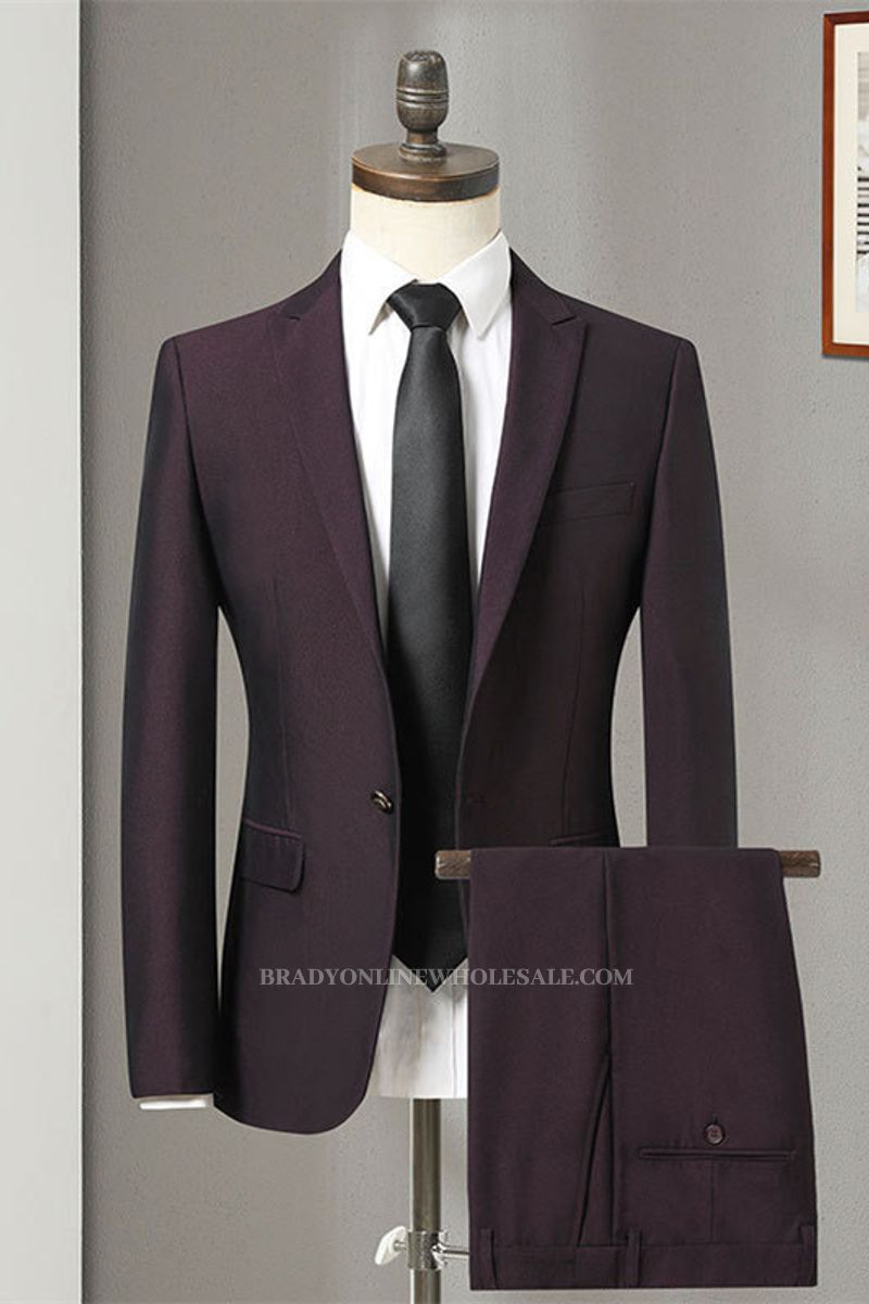 Oscar Purple Slim Formal Business Mens Suit Online