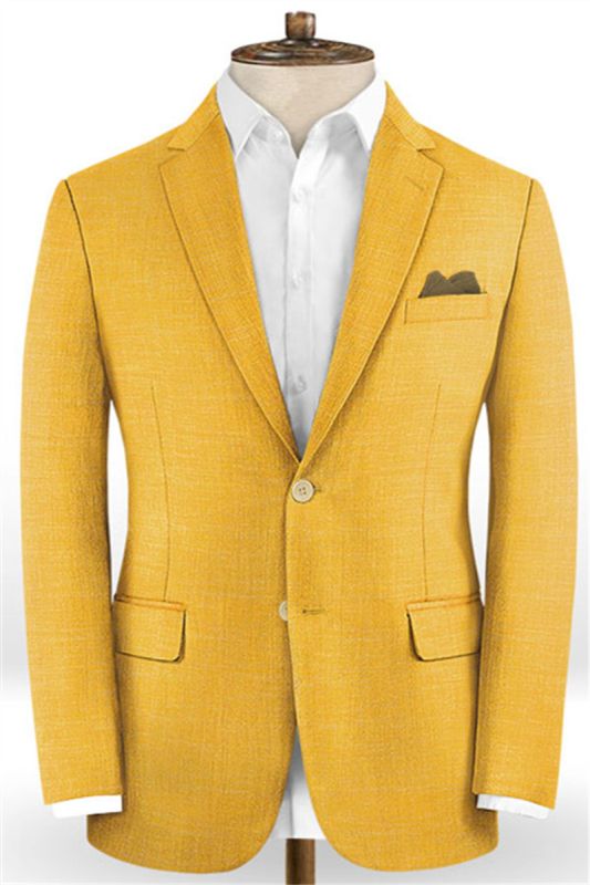 Vintage Yellow British Fashion Mens Suits | Latest Two Piece Prom Outfits