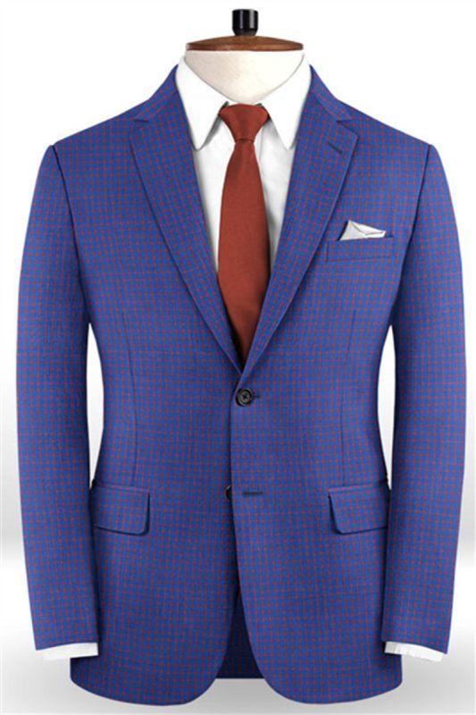 Royal Blue Tuxedo Online | Modern Check Notched Lapel Mens Suit