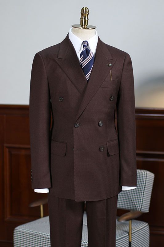 Albert Dress Coffee Point Lapel Double Breasted Suit