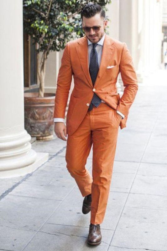 Melvin Summer Linen Notch Lapel Fashion Mens Suit