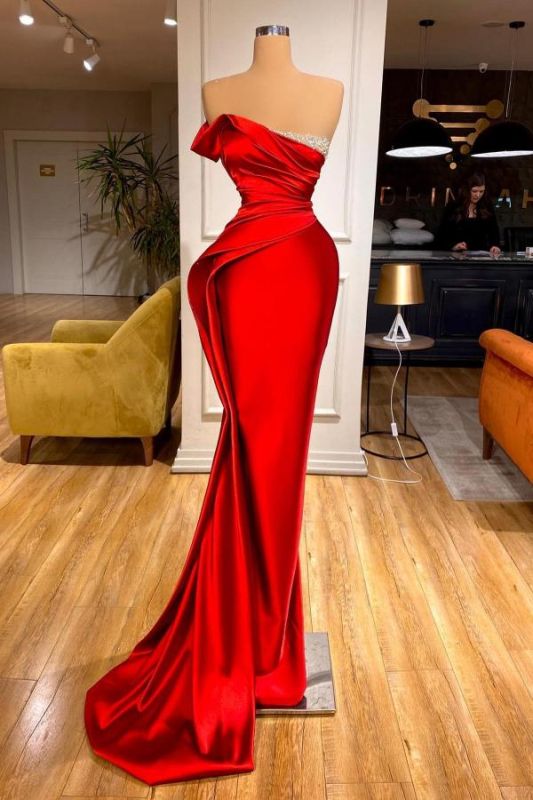 Designer Evening Dresses Long Red | Glitter prom dresses
