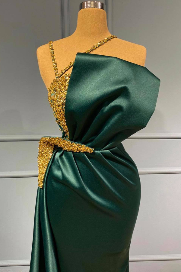 Pretty Long Green Evening Dress | Sparkling Prom Dress