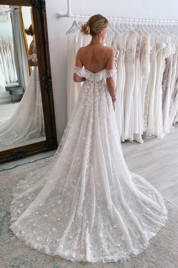 Luxury Wedding Dresses A Line Lace | Wedding dresses with a train