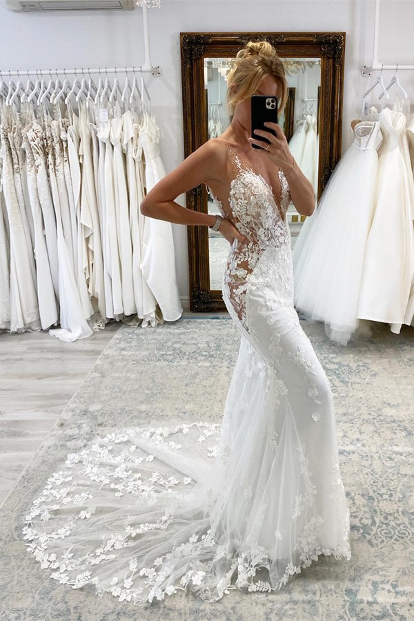 Vintage Wedding Dresses White | Wedding dresses mermaid lace
