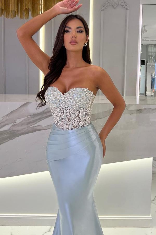 Sexy Long Silver Evening Dress | Cheap Glitter Prom Dress