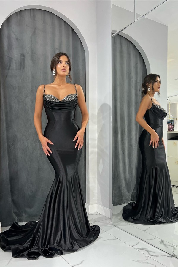 Cheap Long Black Evening Dress | Glitter Prom Dresses