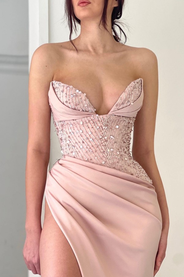 Simple Long Peach Evening Dress | Affordable Prom Dress