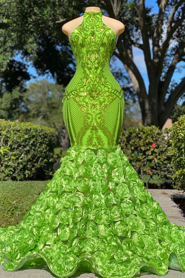 Long Glitter Green Prom Dress | Cheap Evening Dress Online