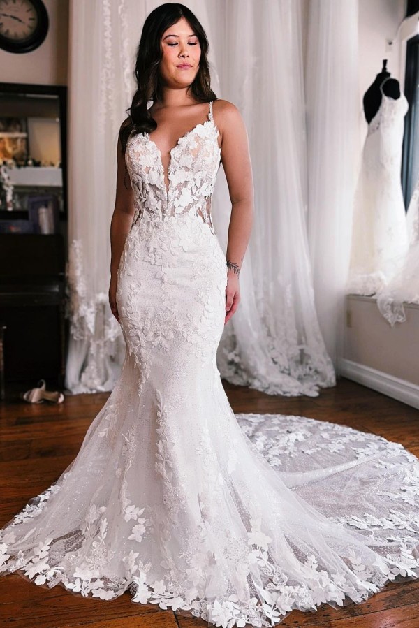 Wedding Dresses Mermaid Lace | White Wedding Dresses Cheap