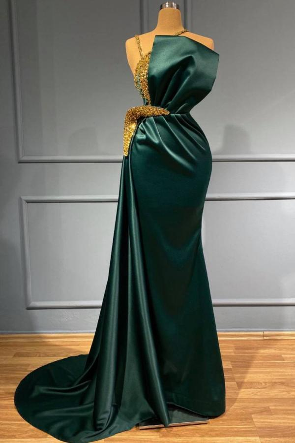 Pretty Long Green Evening Dress | Sparkling Prom Dress