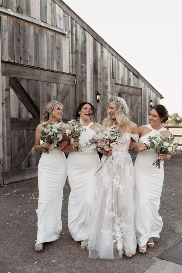 Elegant Off-Shoulder Tulle Floral Lace Wedding Dress