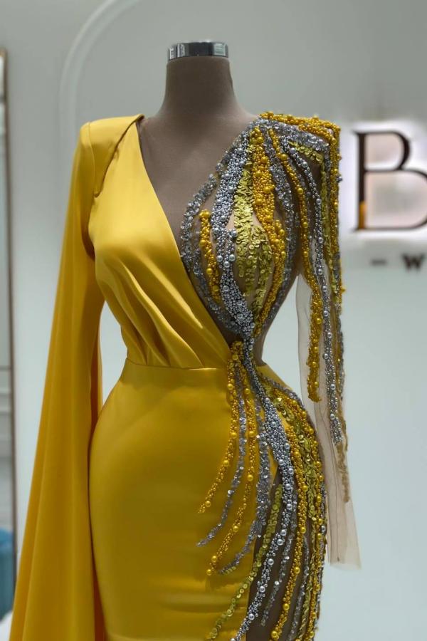 Cheap Long Gold Evening Dress | Glitter Prom Dress