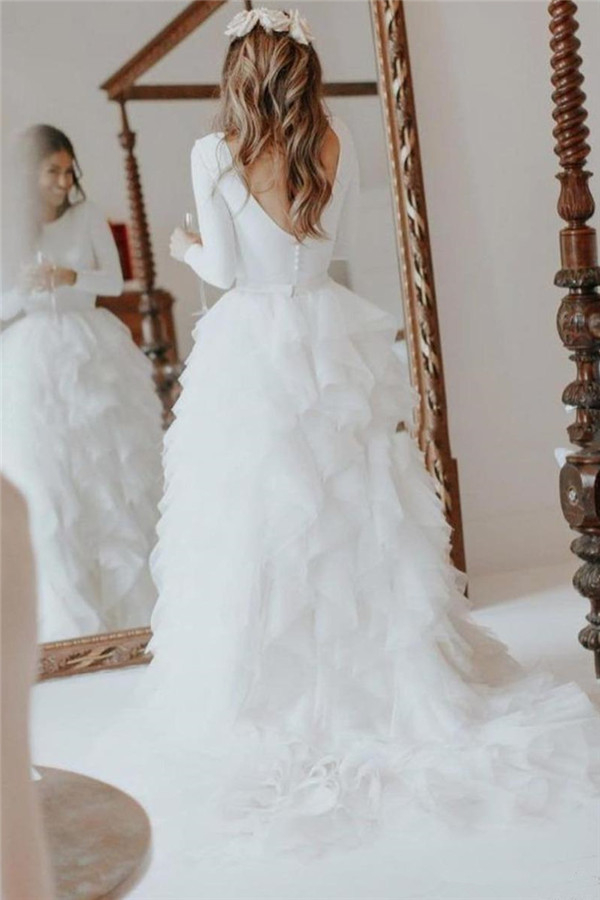 Elegant Flower Applique Sweetheart Wedding Dress with Side Slit