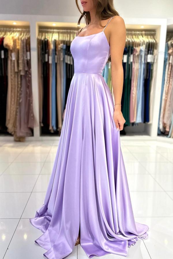 Simple Lilac Evening Dress | Cheap Long Prom Dress