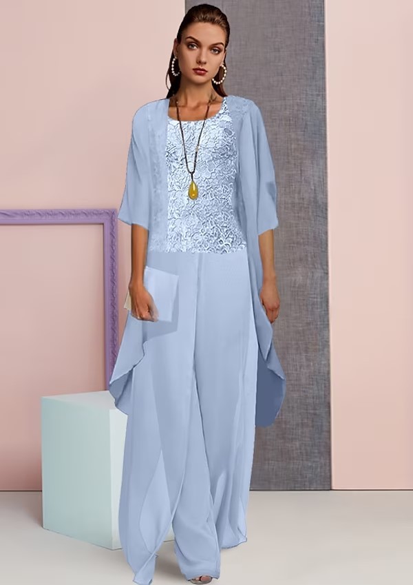 Chic Chiffon 3-Piece Suit Mother of the Bride Dress
