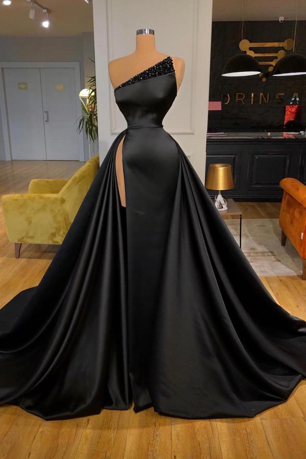 Black Long Evening Dress | Cheap Prom Dress with Beads