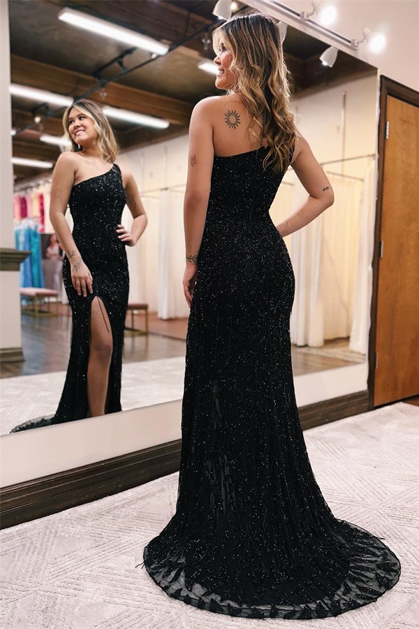 Black Long Glitter Evening Dress | Cheap Homecoming Dresses Online