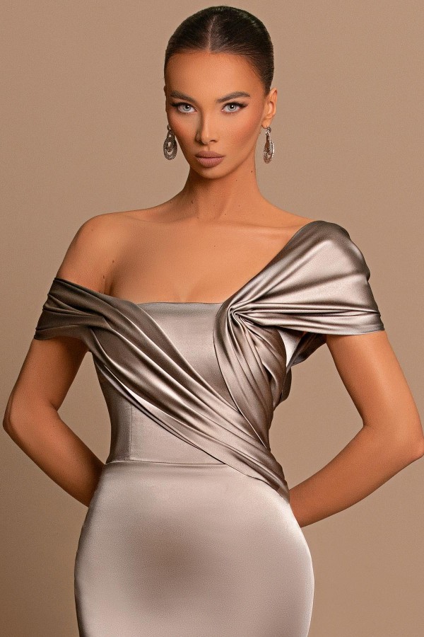 Brown Long Evening Dress | Simple Affordable Prom Dress