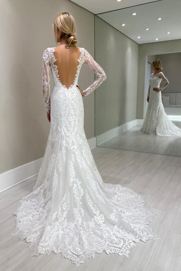 Beautiful mermaid lace wedding dresses | Wedding dresses with sleeves