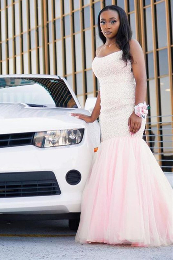 Strapless Evening Gown Floor Length Formal Dress