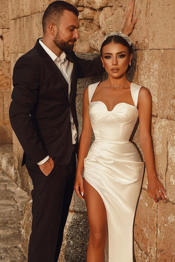 Elegant Sling Sweetheart Split Front Prom Dress