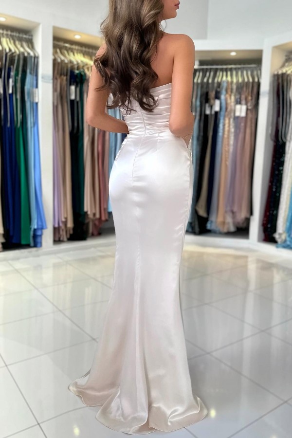 Fashionable Long White Evening Dress | Affordable Prom Dress