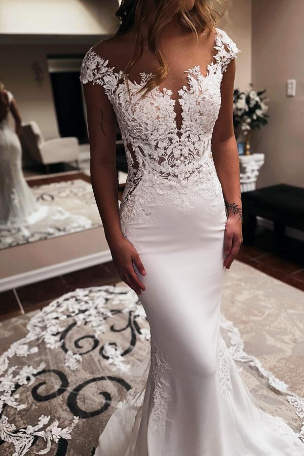 Beautiful Mermaid Lace Wedding Dress | Wedding Dress Brand