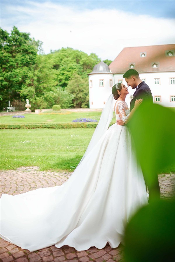 Designer Wedding Dresses Satin | Lace wedding dresses with sleeves